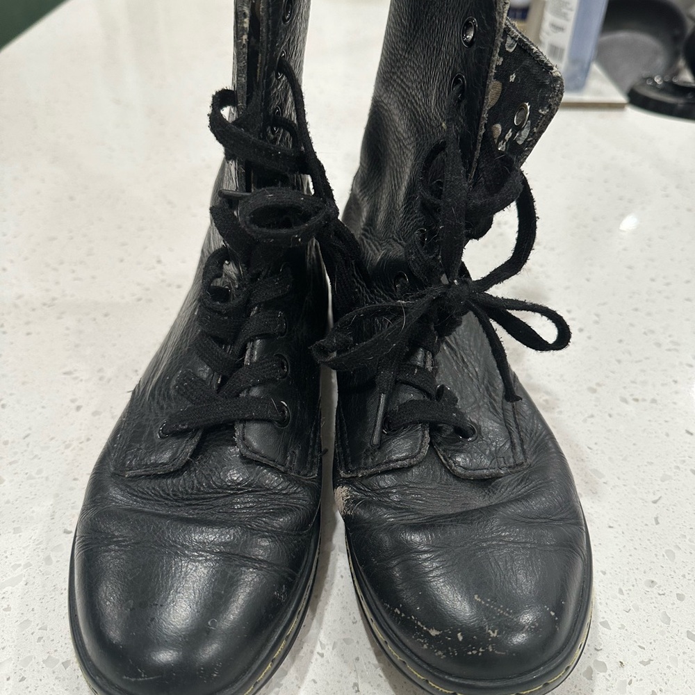 Dr. Martens Black Leather Combat Boots